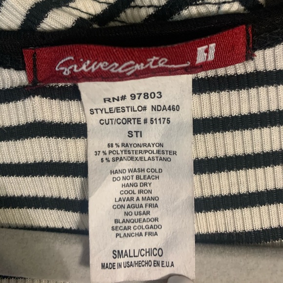 Stretchy black and white stripped dress - Picture 2 of 2